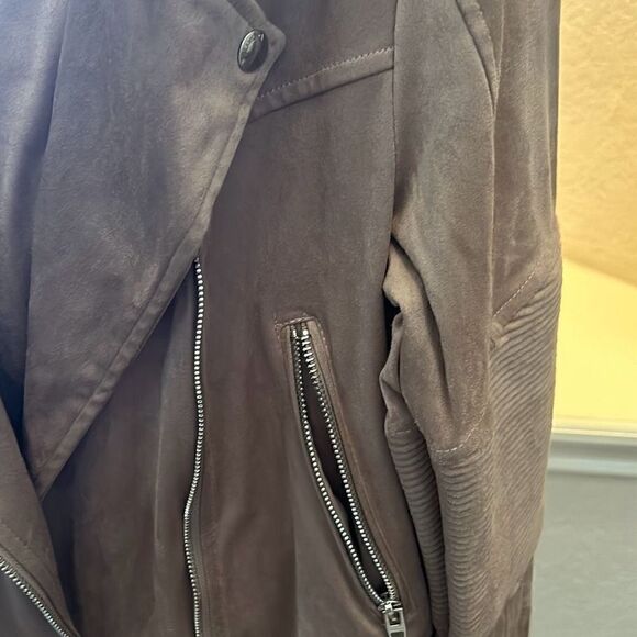 Blank NYC Womens Size Medium Motorcycle Biker Jacket Suede Tan Khaki NWT - Picture 5 of 10